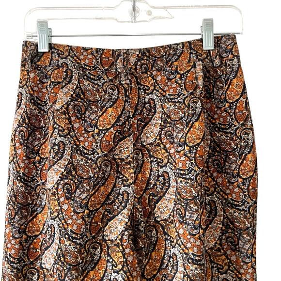 Princess Polly Bell Bottom Paisley Pants Size 4 Corduroy Brown 70s Retro - Picture 5 of 6